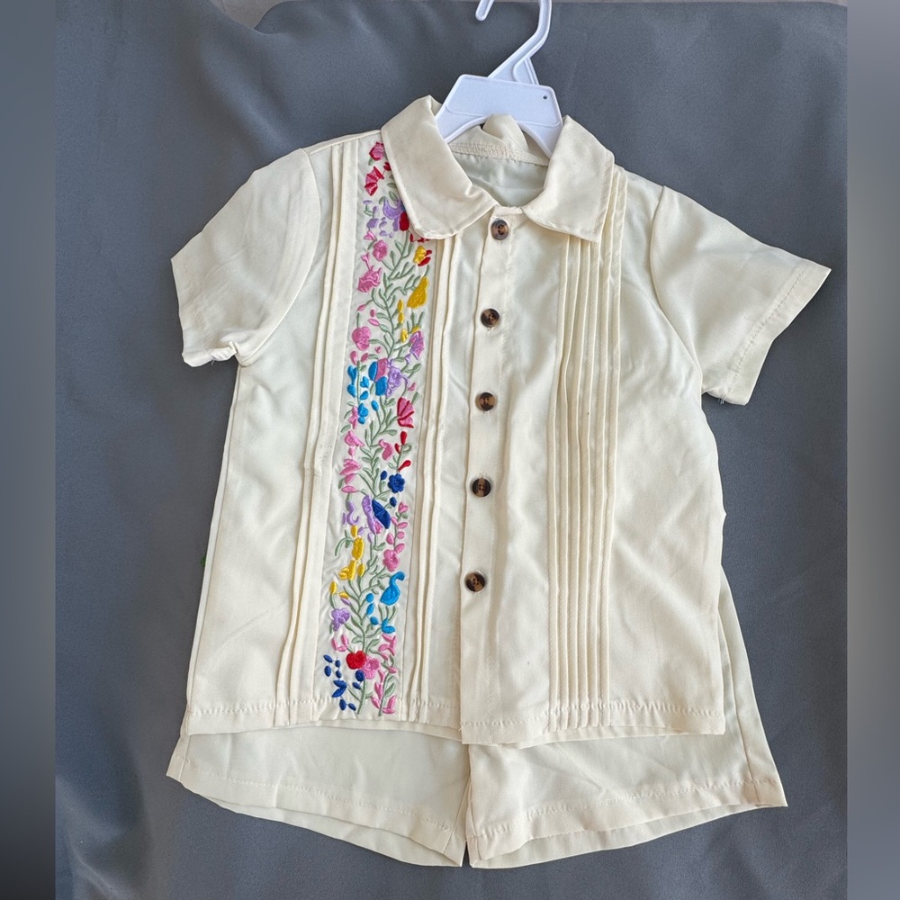 Boys Embroidered Set/ boys Mexican outfit / Mexican shirt/ boys guayaberas
